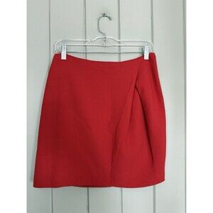 Jil Sander Navy Skirt 38 8 Red Crepe Pleated Made in Italy Lined